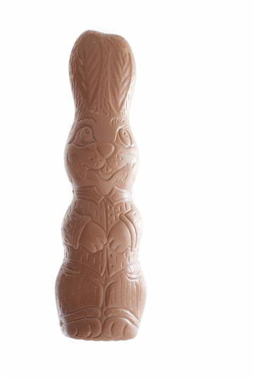 chocolate_bunny.jpg - Chocolate Easter Bunny. Unwrapped figure of rabbit candy isolated on white background